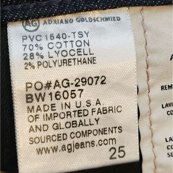 AG Jeans x Anthropologie The Stevie Cuff Dark Wash Denim Cropped Jeans size 25 - Picture 6 of 7